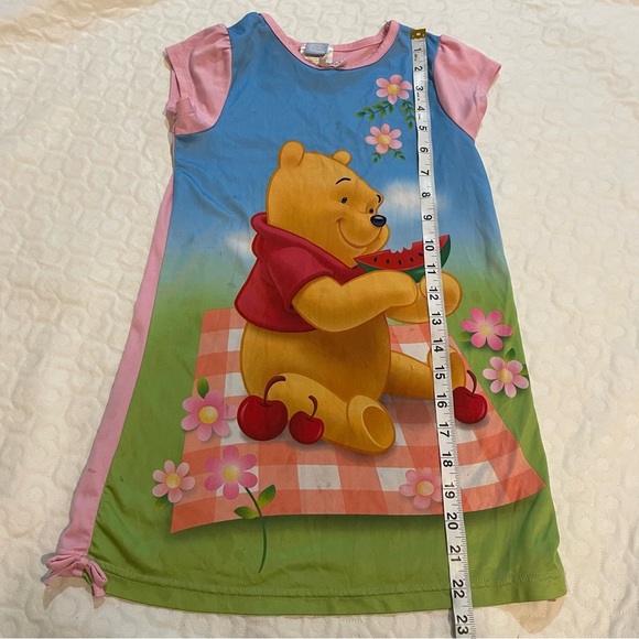 Vintage Disney Y2K Winnie the Pooh Pajama Nightgown Dress Toddler Girls 4T STAIN - Picture 10 of 16